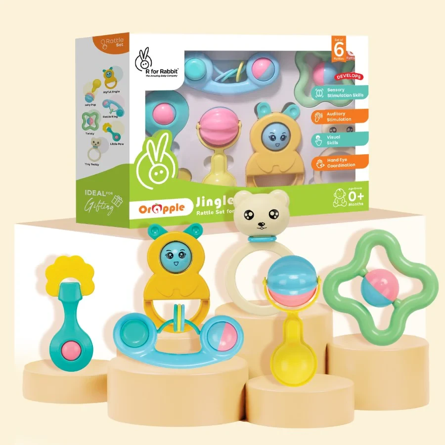 R for Rabbit Baby Rattle Set