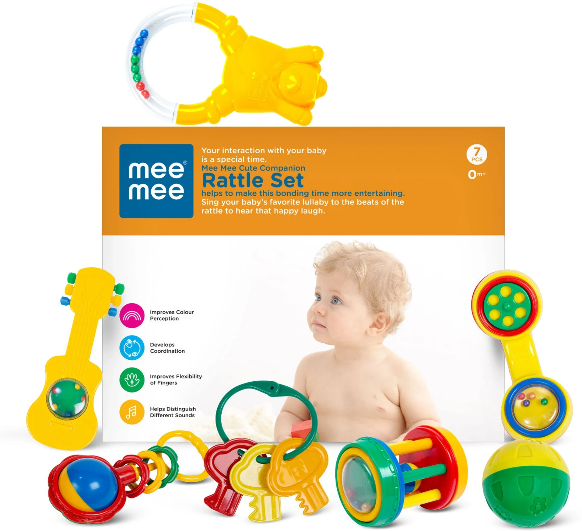 MeeMee Baby Rattle Gift Set (7 Piece) Rattle (Multicolor)