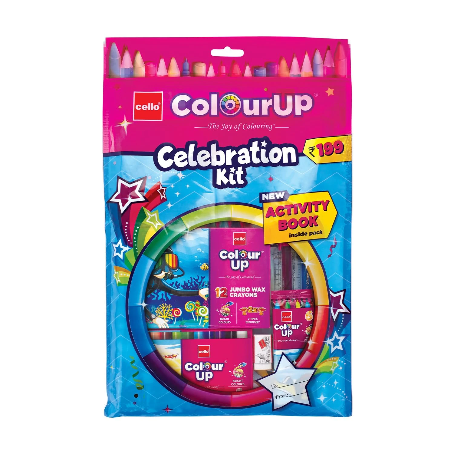 Cello ColourUp Ultimate Celebration Kit – All-in-One Art & Activity Set for Kids with Sketch Pens, Crayons & More